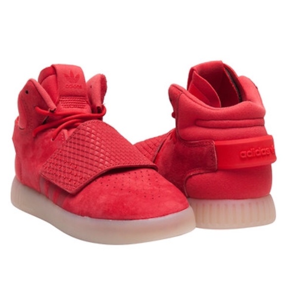 Adidas tubular invader Strap red suede sneakers - Picture 4 of 8